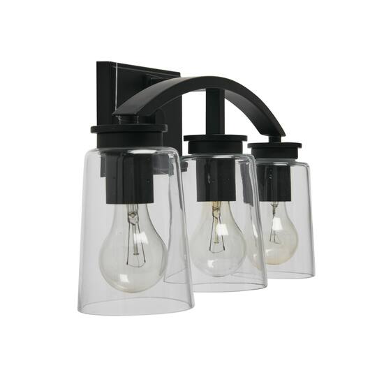 Hello Honey® Robert Stevenson Lighting Laguna Metal & Clear Glass 3-Light Vanity